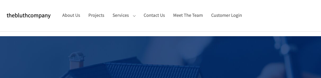 Ein Screenshot des Frontends zeigt das Hauptmenü der Website