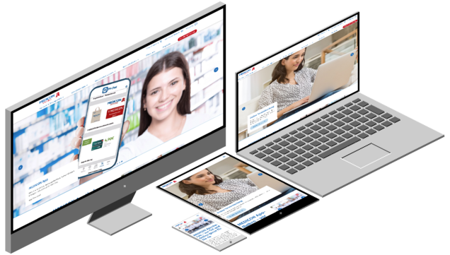 Website presentation of the Medicon pharmacy for different end devices