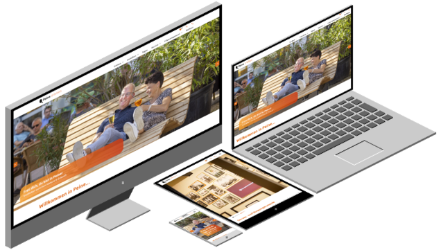 Website presentation of the Peine city marketing for different end devices